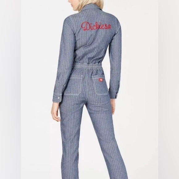 Dickies Women’s Blue Herringbone Coveralls - Picture 2 of 14